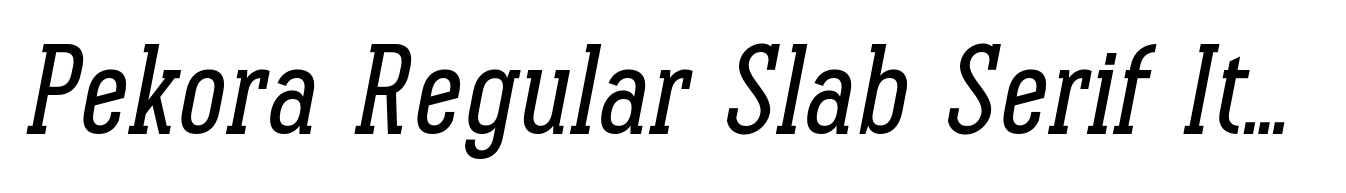 Pekora Regular Slab Serif Italic